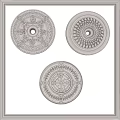 European-style carved lamp panel combination 3d model