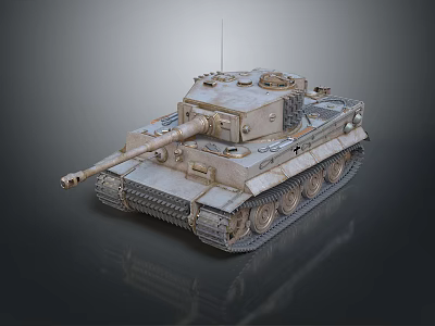 Vintage Military Tank With Detailed Cannon Tracks Turret And Worn Exterior 3d model