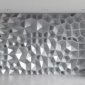 Modern Background Wall With 3D Geometric Patterns In Gray Tone Interior Design 3d model
