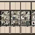 Elegant Modern Decorative Cabinet With Marble Shelves And Stylish Ornament