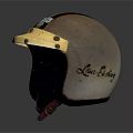 Vintage Motorcycle Helmet Featuring Gold Brown Shell And Black Inner Lining