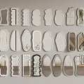 Assorted Decorative Mirrors with Various Shapes and Designs for Wall Decor 3d model