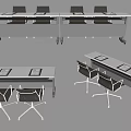 Modern Conference Table With Metal Frame And Matching Chairs For Office Meetings