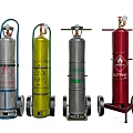 Industrial Mobile Gas Cylinders With Wheels In Various Colors For Industrial Applications