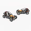 Two Detailed Lego Off Road Car Models With Open Frame And Wheels