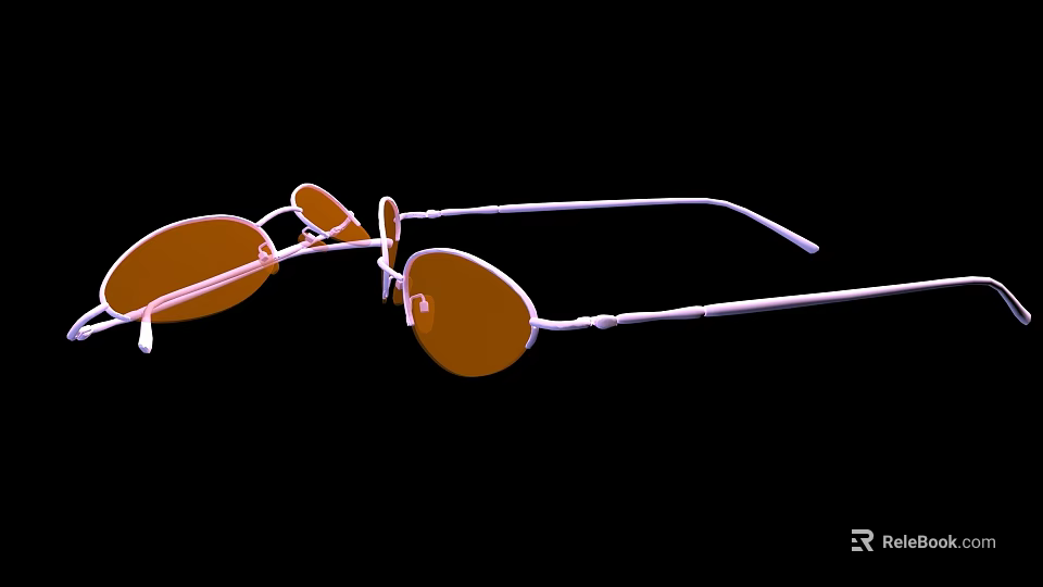 Modern Beauty Instrument With Metal Frame And Orange Lenses For Facial Care 3d model 