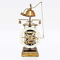 Vintage Brass Mechanical Household Appliance With Bell Gear And Base Structure