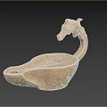 Golden Horse Head Shaped Decorative Container With Curved Handle Design