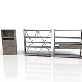 Modern Metal Storage Shelves With Geometric Frames And Drawer Compartments