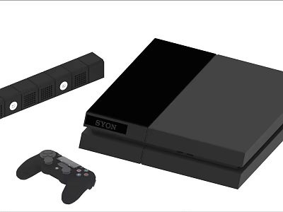Modern Home Entertainment Electronics Including Black Game Console Controller And Speaker 3d model