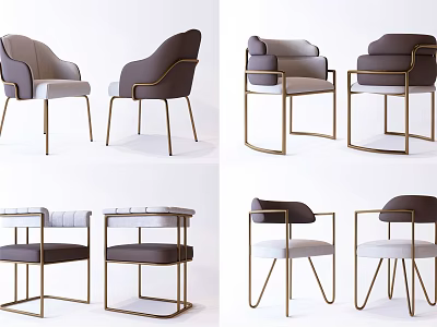 Modern Leisure Chairs With Metal Frames Multiple Designs And Stylish Colors 3d model
