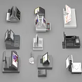 Modern Commercial Equipment Featuring POS Systems Cash Registers And Self Service Terminals With Display Screens