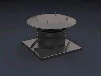 Metal Air Conditioner Vent With Round Top And Square Base Design 3d model