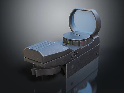 Tactical Red Dot Sight With Metal Construction Adjustable Knob And Mount Base For Shooting 3d model