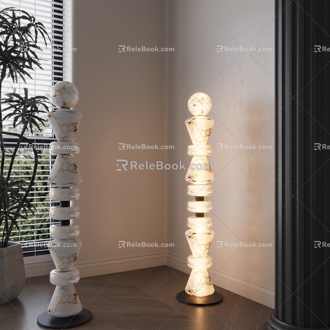 Modern Art Stone Floor Lamp Decorative Lamp model