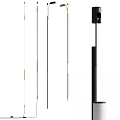 Modern Linear Chandelier Design With Slim Metal Rods And LED Lighting