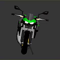 Modern Sporty Motorcycle With Green Accents Sleek Design And Green Wheels