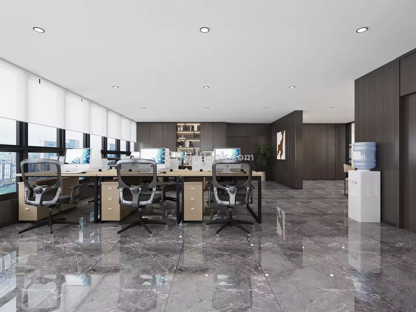 Modern public office area Open office area 3d model