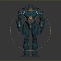 Blue Armored Mech Warrior Robot Character With Mechanical Structure And Core Design 3d model