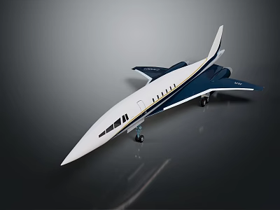 Modern Passenger Jet Model With Aerodynamic Wing Design White Blue Color And Streamlined Windows 3d model