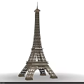 Two Eiffel Tower Model Structures White and Beige on Black Background 3d model
