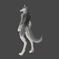Anthropomorphic Wolf Like Game And Movie Character With Muscular Build And Gray White Fur