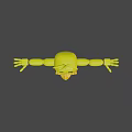 Colorful 3D Cartoon Character With Green Eyes Pink Outfit And Outstretched Arms