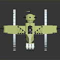 Yellow Military Vehicle With Large Wheels And Mechanical 3D Model Design