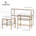 Uttermost Gamel Dining Tables Featuring Glass Top And Metal Frame Console Cube Side