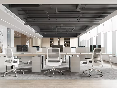 modern public office area office 3d model