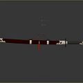 Traditional Decorative Weapon Sword With Red Scabbard Elaborate Hilt And Red Tassels