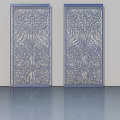Modern Swing Doors With Intricate Floral Patterns And Blue White Panels