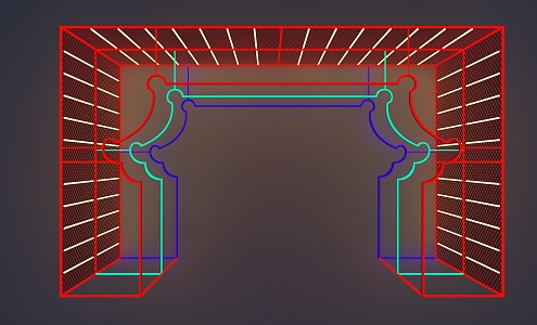 Internet Red Element Iron Gate Internet Red Gate Atmosphere Gate Night View Lighting Trend Gate 3d model