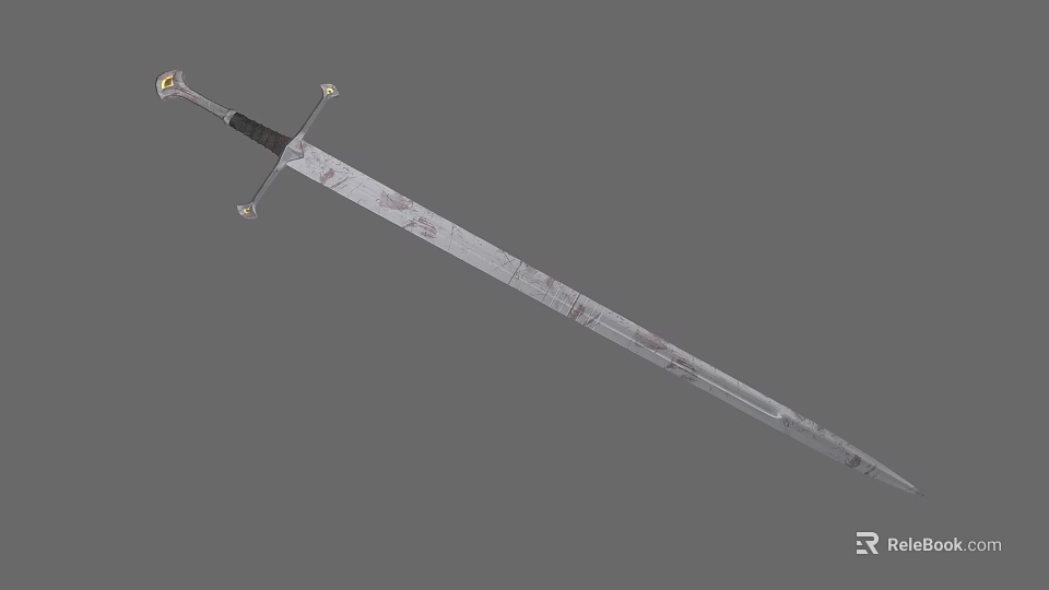 Ornate Historical Sword With Engraved Metal Blade And Decorative Hilt Design 3d model 