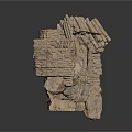 Ancient Irregular Stone Architecture Structure With Archway And Stacked Blocks