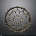 Architectural Circular Window Lattice With Intricate Gothic Pattern Design