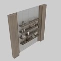 Stylish Dinnerware Set Display on Modern Kitchen Shelves with Plates Cups and Glasses
