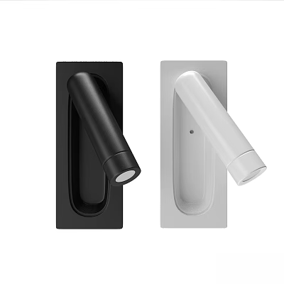 Modern Minimalist Wall Lights in Black and White with Sleek Cylindrical Design 3d model