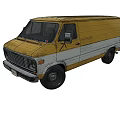Vintage Yellow and White Classic Van with Retro Exterior Styling Design 3d model