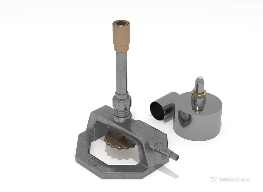 Sturdy Metal Furniture Hardware Parts With Long Rod And Base Structure 3d model 