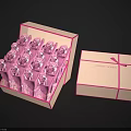 Interactive Zone Displaying Pink Roses In Box And Sweet Roses Gift Package
