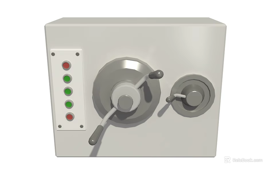 Heavy Duty Industrial Equipment With Control Panel Rotary Knob And Indicator Lights 3d model 