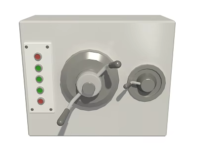 Heavy Duty Industrial Equipment With Control Panel Rotary Knob And Indicator Lights 3d model