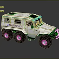 White Nord Transit Off Road Vehicle With Large Tires And Transport Design