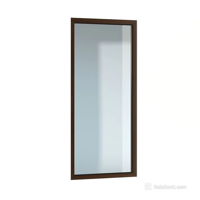 Sleek Modern Rectangle Casement Window Featuring Dark Frame And Clear Glass 3d model 