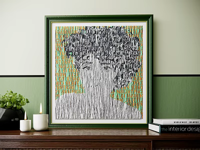 modern figure painting decorative painting 3d model