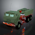 Green Military Heavy Duty Transport Truck With Multi Wheel Design And Antenna