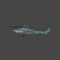 Advanced Military Attack Helicopter With Rotors Missiles And Combat Equipment