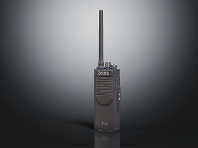 Black Zartek X10 Doorbell With Antenna On Gray Reflective Background 3d model