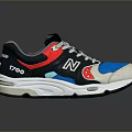 New Balance Casual Athletic Sneakers With Black Blue Red White Color Design